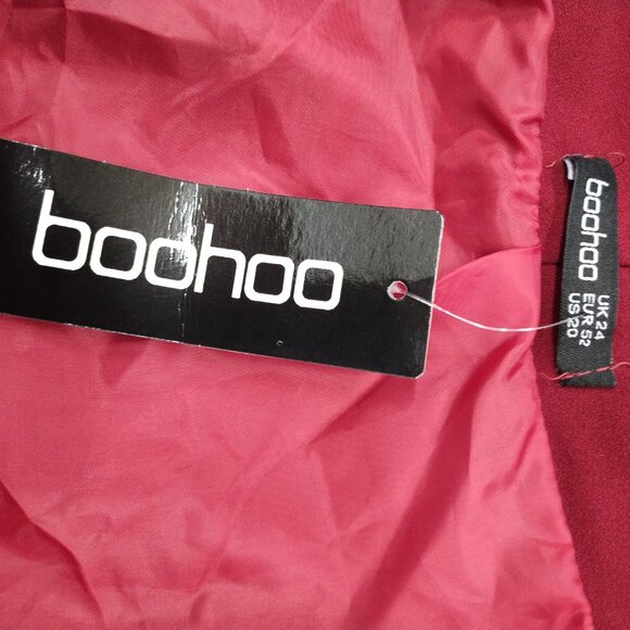 Red Boohoo 3/4 Ruched Sleeves - Size 24 - Picture 5 of 5